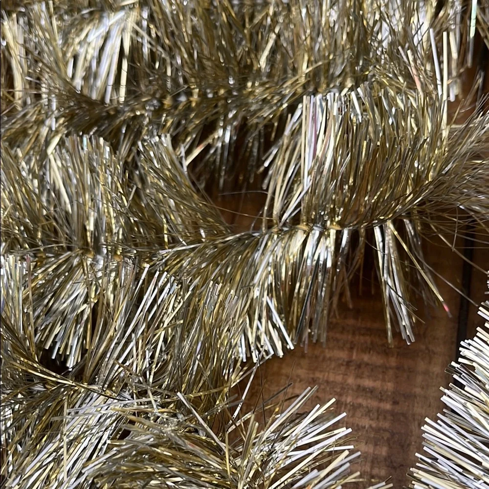 Vintage Gold and Silver Tinsel Garland